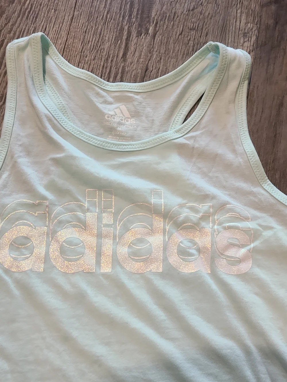 adidas Mint Racerback Tank with Blue Ombre Running Shorts Size Large 10/12